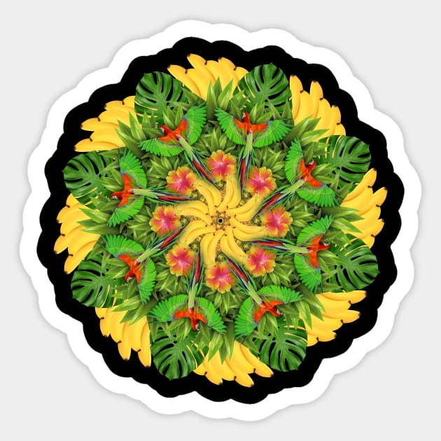 tropic parrots mandala Sticker by burenkaUA